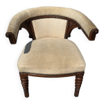 Fauteuil tonneau ancien style victorien fin xixe