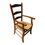 Fauteuil traditionnel en bois et paille
