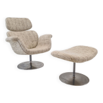 Fauteuil tulipe et pouf par pierre paulin pour artifort, années 1980 Fauteuil tulipe et pouf par pierre paulin pour artifort, années 1980