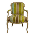 Fauteuil en velours gaufr de style louis xv - vers 1950 france