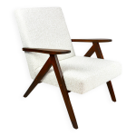 Fauteuil vintage b - 310 var blanc crme boucl annes 1970 - 2 pices disponibles