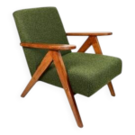 Fauteuil vintage b - 310 var olive bouclé structural années 1970 - 2 pièces disponibles Fauteuil vintage b - 310 var olive bouclé structural années 1970 - 2 pièces disponibles