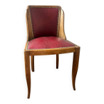 Fauteuil vintage en cuir bordeaux