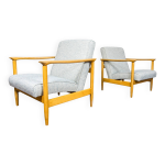 Fauteuils vintage gfm - 142 par edmund homa, pologne, annes 1960, lot de 2