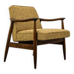 Fauteuil vintage gfm87 de juliusz k?dziorek, kvadrat boucle pologne, 1960