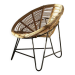 Fauteuil vintage en osier