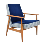 Fauteuil vintage rnov original des annes 1960, velours