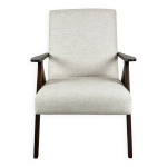 Fauteuil vintage en tissu bouclé blanc ivoire, modèle b - 310, années 1970 Fauteuil vintage en tissu bouclé blanc ivoire, modèle b - 310, années 1970