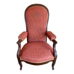 Fauteuil voltaire � cr�maill�re xixem en noyer