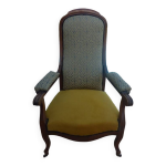 * fauteuil voltaire de style louis philippe en bois de qualit patin par le temps - le dossier et l