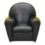 Fauteuil xc poltrona frau « vanity fair » en cuir véritable noir. Fauteuil xc poltrona frau « vanity fair » en cuir véritable noir.