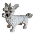 Figurine chien vintage en c�ramique italienne style capodimonte