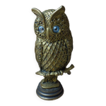 Figurine miniature hibou grce bronze laitonn sur socle