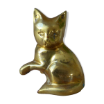 Figurine petit chat en laiton vintage