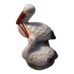 Figurine en porcelaine couple de cigognes