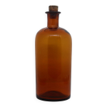 Flacon ambr en verre souffl