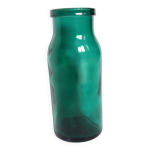 Flacon, bocal en verre moulé vert émeraude Flacon, bocal en verre moulé vert émeraude