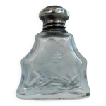 Flacon  parfum, sel, argent, verre grav, 1908, poinons argent anglais