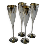 Fltes  champagne art dco en mtal argent