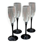 Flutes  champagne luminarc pied noir lot de 4
