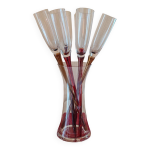 Fl�tes � champagne dans leur vase