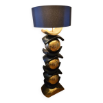 François chatain grand lampadaire sculptural 1m70 sphères & arcs , François chatain grand lampadaire sculptural 1m70 sphères & arcs ,