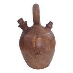 Gargoulette , cruche en terre cuite recouverte de cuir