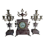 Garniture de chemine pendule et candlabres napolon iii