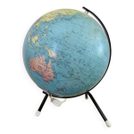 Globe terrestre lumineux, mappemonde tripode taride, anne 1967