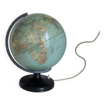 Globe vintage 1960 terrestre lampe sd - west verlag munchen - 34 cm