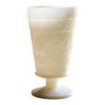 Gobelet big top beurre de cacahuète en verre milk glass verre opalin Gobelet big top beurre de cacahuète en verre milk glass verre opalin