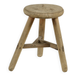 Gong - tabouret ancien chinois en orme, assise ronde n�10