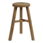 Gong - tabouret ancien chinois en pin, assise ronde n7