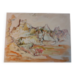 Gouache les baux de provence