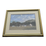 Gouache sc�ne anglaise de cricket par roy perry