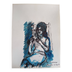 Gouache sur papier, sign�e pierre lacroux (1909 - 1993) dat�e 81