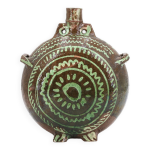 Gourde crapaud de berger art populaire en terre cuite