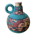 Gourde dcoratif en terre cuite vintage, avec bouchon en lige