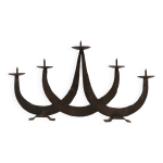 Grand bougeoir brutaliste en fer forg, annes 50