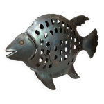 Grand bougeoir photophore poisson m�tal