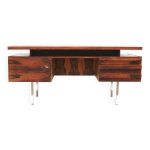 Grand bureau vintage en palissandre, sign� leo bub pour wertm�bel, ann�es 1960