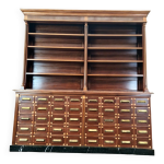 Grand cabinet d apothicaire en acajou ancien, armoire de pharmacie art déco, bibliothèque Grand cabinet d apothicaire en acajou ancien, armoire de pharmacie art déco, bibliothèque