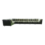 Grand canap modulable / sectionnel 7 pices en tissu ray, allemagne, annes 70
