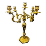 Trs grand candlabre  cinq lumires, de style rocaille louis xv en bronze dor.