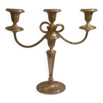 Grand chandelier 3 feux / bougeoir en met. argente styl classique