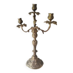 Grand chandelier / candélabre à 3 feux style rocaille / louis xv en bronze Grand chandelier / candélabre à 3 feux style rocaille / louis xv en bronze