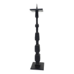 Grand chandelier pique cierge brutaliste en fer forg� noir 1950 - 1960