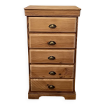 Grand chiffonnier rnov en bois massif brut