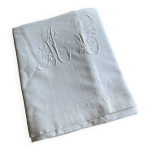 Grand drap plat ancien monogramm�