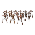 Grand ensemble de tabourets de bar espagnols, vendus  l'unit